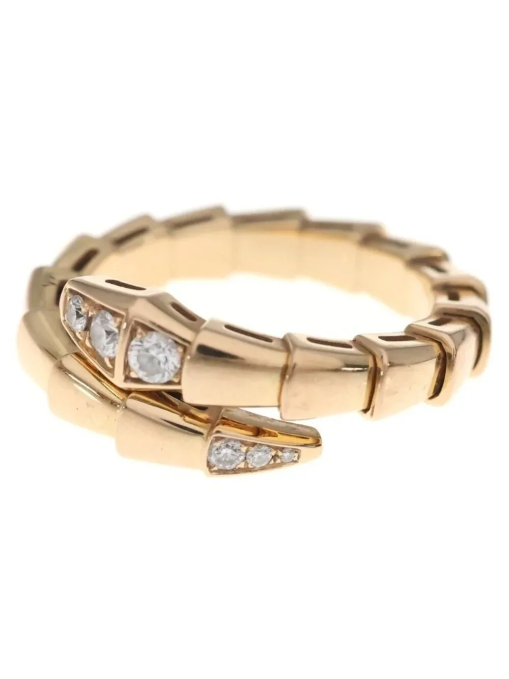 Bvlgari Serpenti Viper Diamond Ring Pink Gold